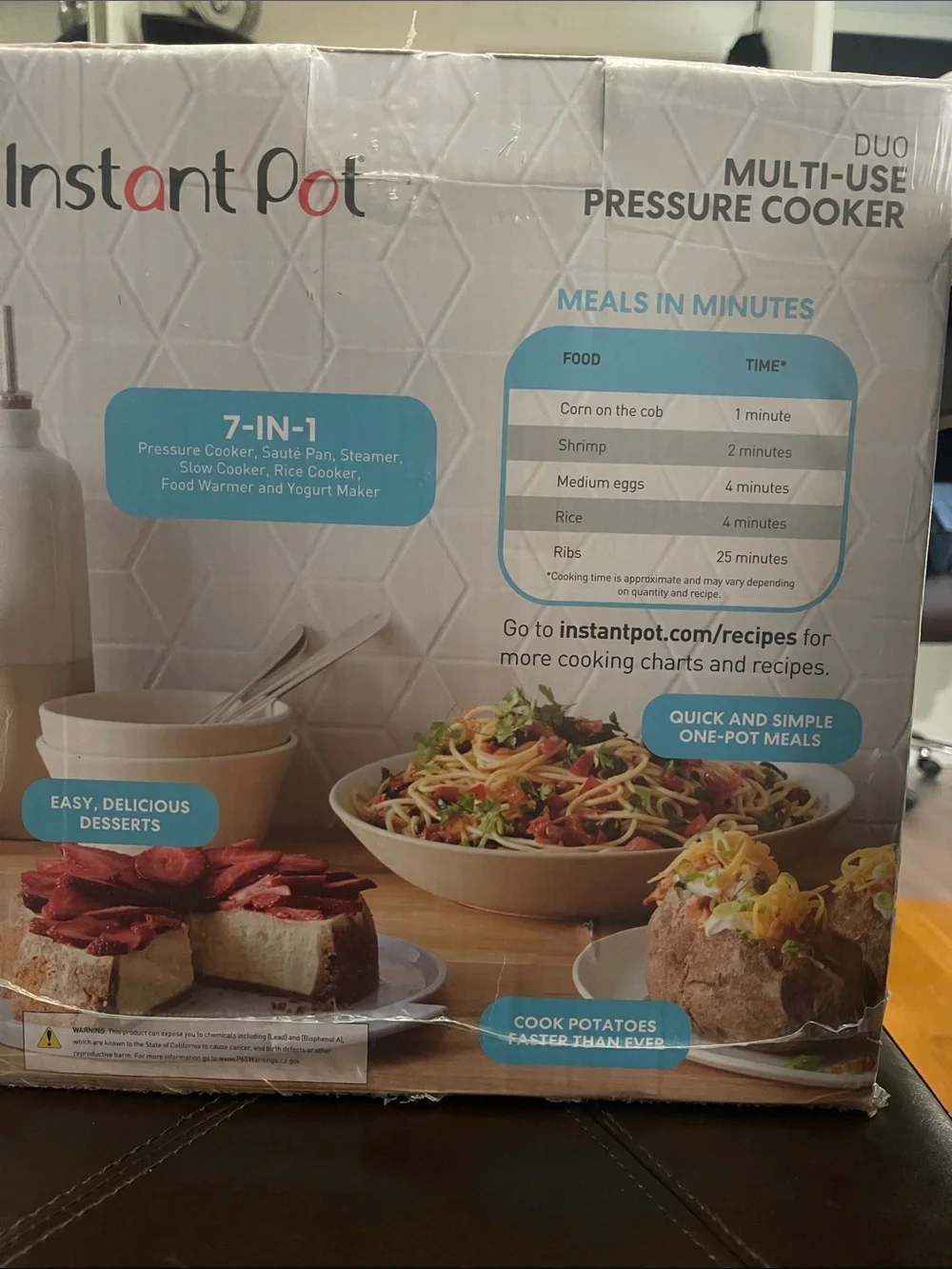 Insta Pot Duo Multi Use Pressure Cooker.  6 Qt.  New In Box